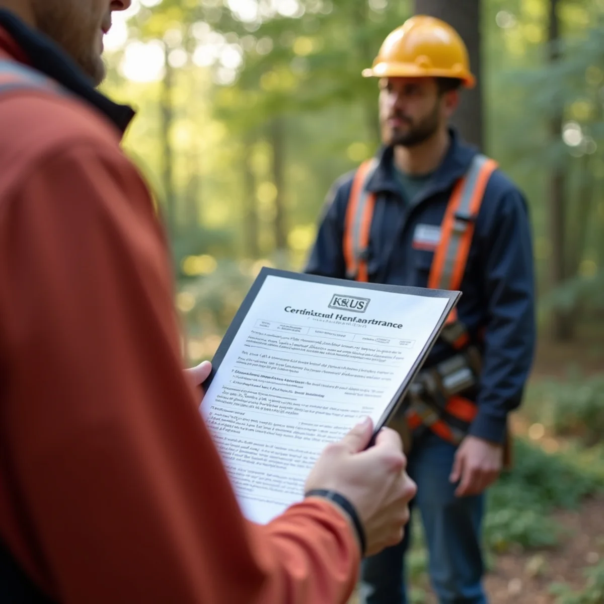 Certificate of Insurance document showing general liability and workers comp for North Carolina tree service